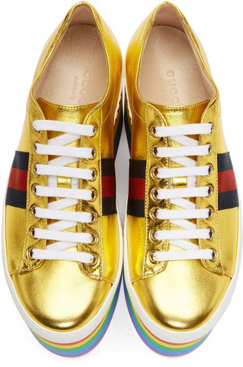 gucci rainbow competiton sneakers|Gucci rainbow platform sneakers.